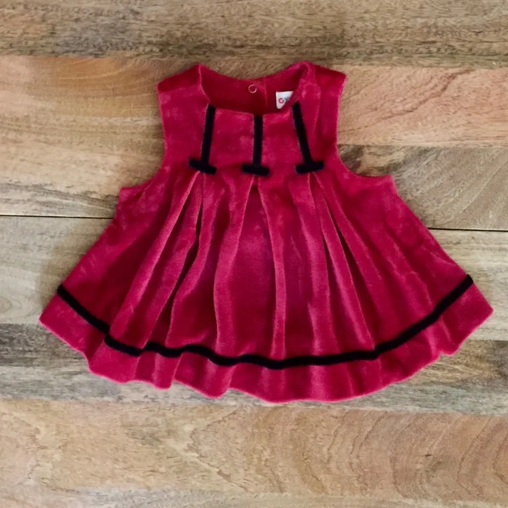 GYMBOREE NEWBORN red velvet dress 3-6mo